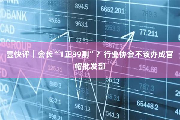 壹快评｜会长“1正89副”？行业协会不该办成官帽批发部