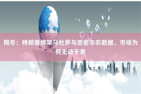 陶冬：特朗普绑架马杜罗与泄密非农数据，市场为何无动于衷